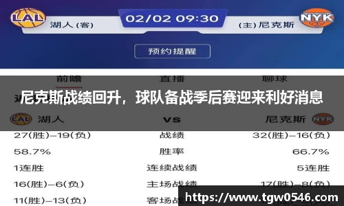 尼克斯战绩回升，球队备战季后赛迎来利好消息